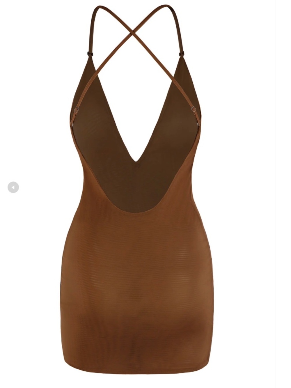 NWT OH POLLY SOFT MESH MULTIWAY SLIP DRESS S CHESTNUT